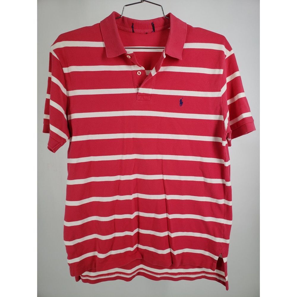 Polo Ralph Lauren Shirt Mens Large Slim Fit Classic‎ Magenta Striped *No Tag